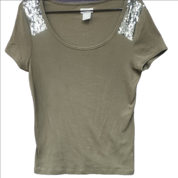 Joe Fresh Tops - #016 Joe Fresh Style Olive Green Sequin Shoulder Women's Top